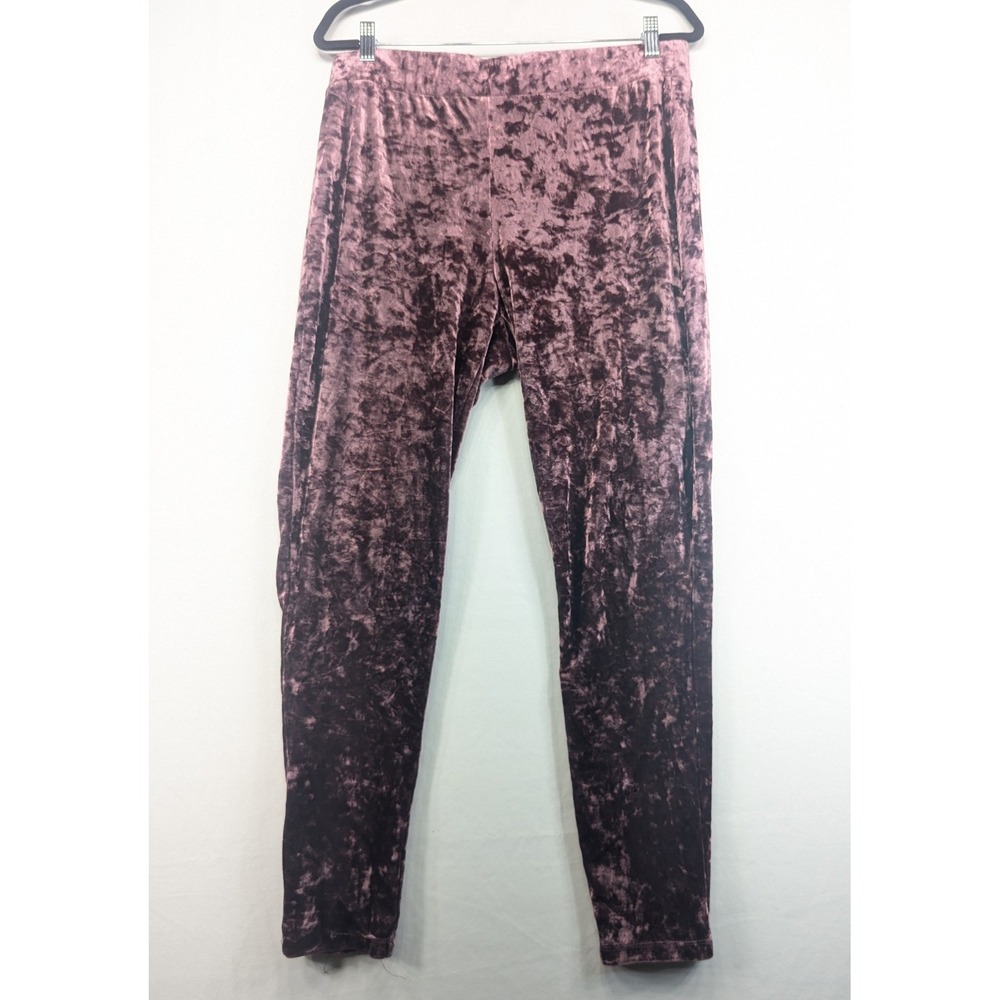 Torrid Burgundy Crushed Velvet Leggings Plus Size High Rise Stretch Tapered Leg